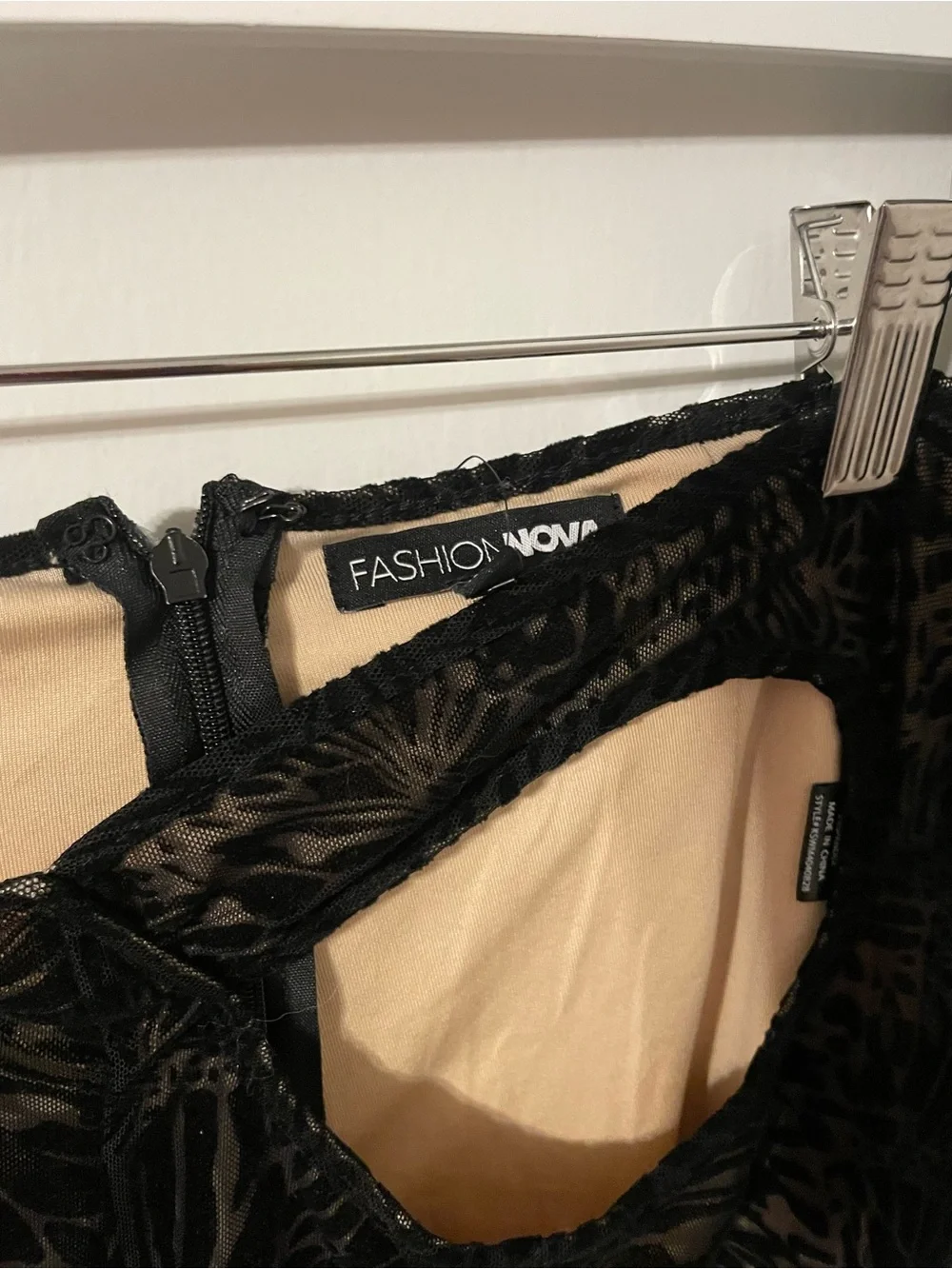 Fashion Nova Black Sheer Lace Cutout Two-Piece Set - Picture 9 of 9